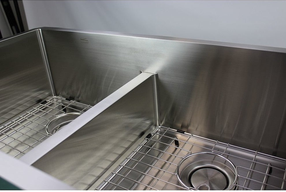Transolid Diamond Stainless Steel 33-in Dual Mount Kitchen Sink, Stainless