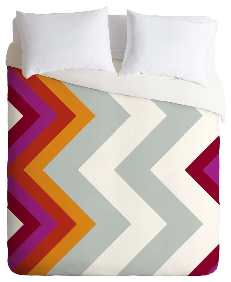 Deny Designs Karen Harris Modernity Solstice Warm Chevron Duvet Cover - Lightwei