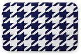 Blue Rectangular Houndstooth Pet Feeding Mat for Dogs or Cats
