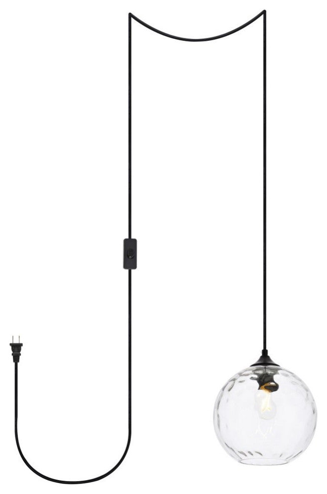 Living District Cashel 1-Light Plug-In Pendant Black