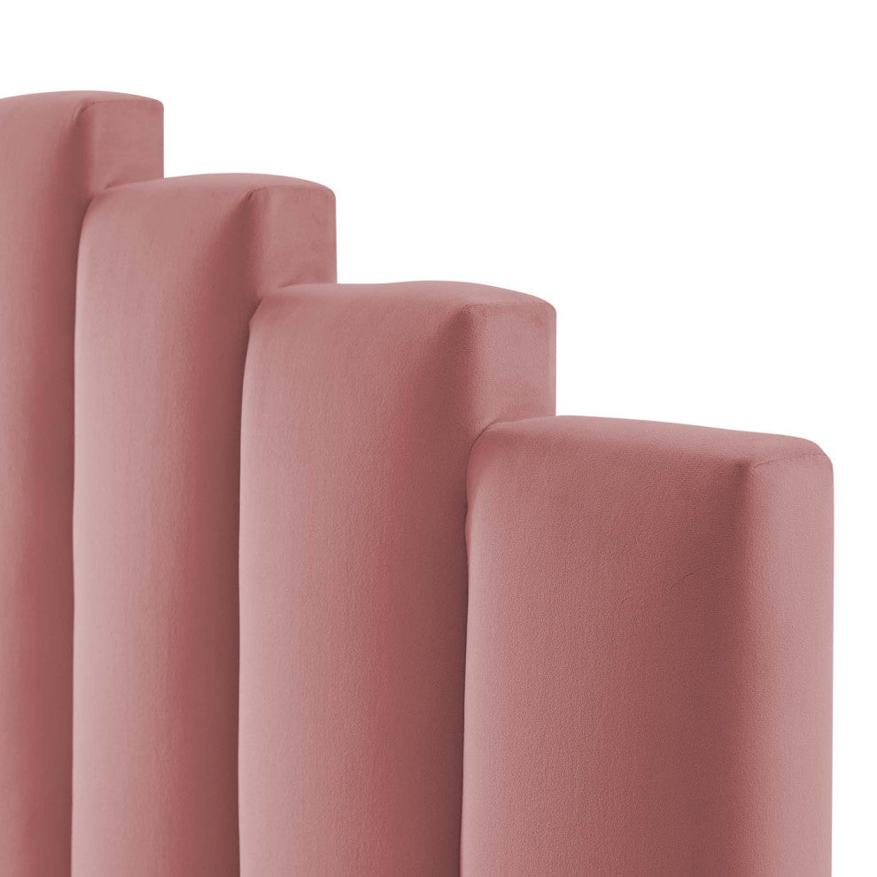 Headboard, Twin Size, Velvet, Pink, Modern Contemporary, Bedroom Master Suite