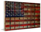 "Striped Flag" Print on Natural Pine Wood, 45"x30"