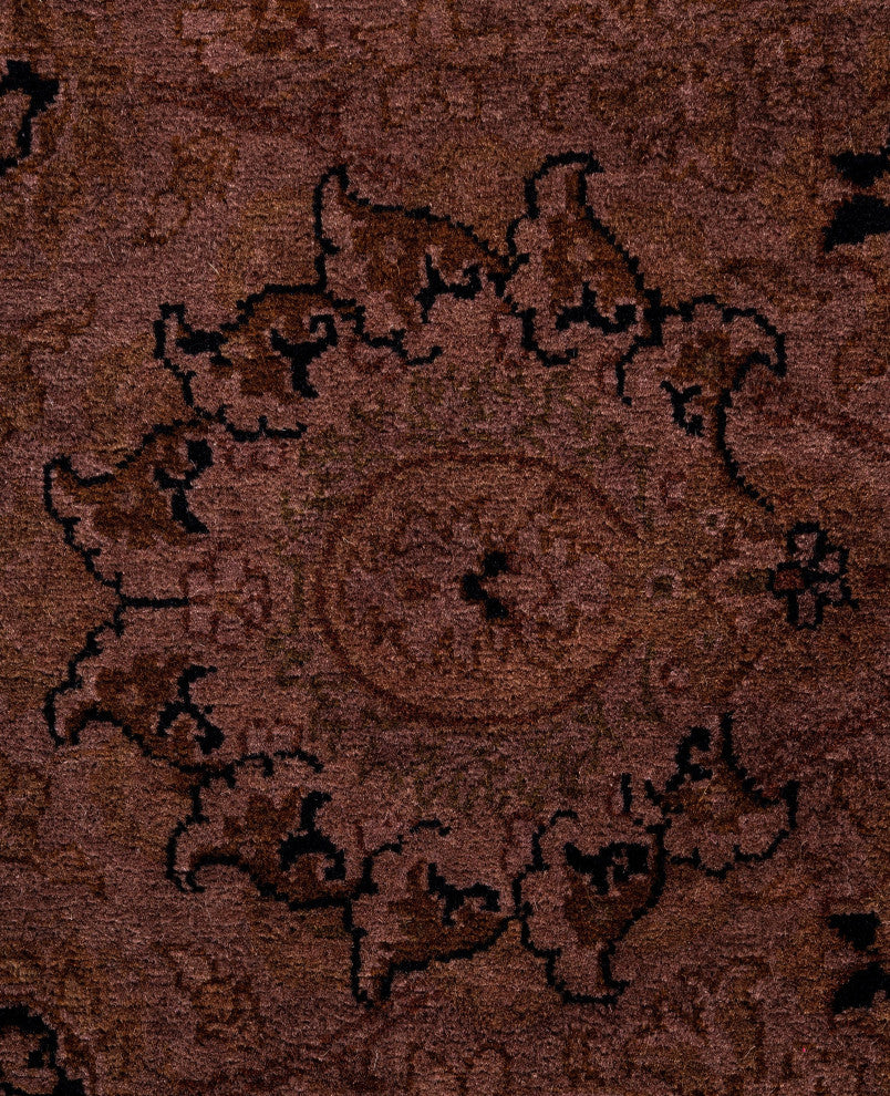 Overdyed One-of-a-Kind Hand-Knotted Area Rug Brown, 6' 1" x 6' 1"
