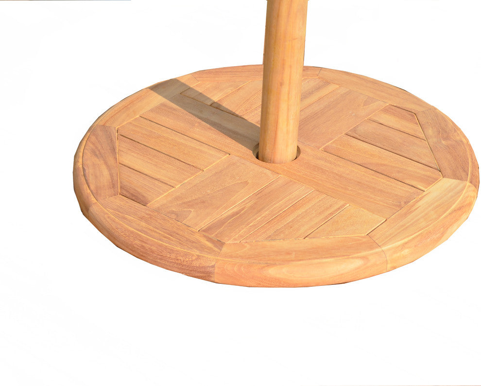 Large 20" Teak Lazy Susan Turntable With 2" Umbrella Hole