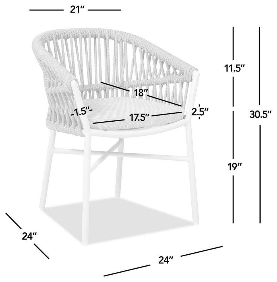 Maiden 71" 7-Piece Weaving Outdoor Patio Dining Set, Sky Blue Sunproof Olefin