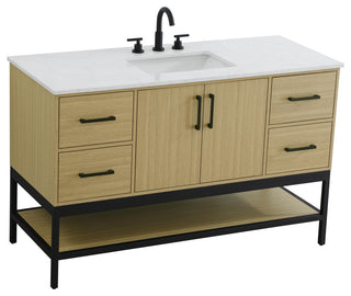 Home Living 54" Single Bathroom Vanity, Honey Brown