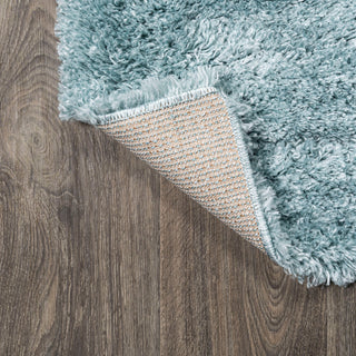 Groovy Solid Shag Rug, Turquoise, 2'x10'