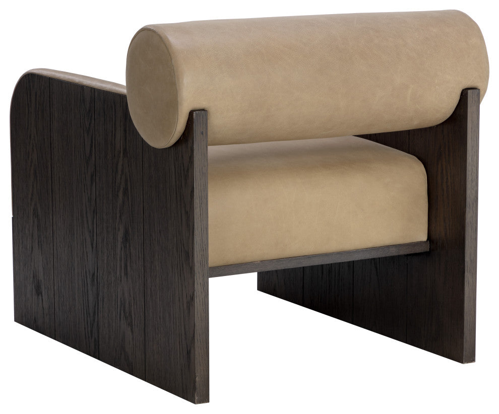 Coburn Lounge Chair, Dark Brown, Sahara Sand Leather