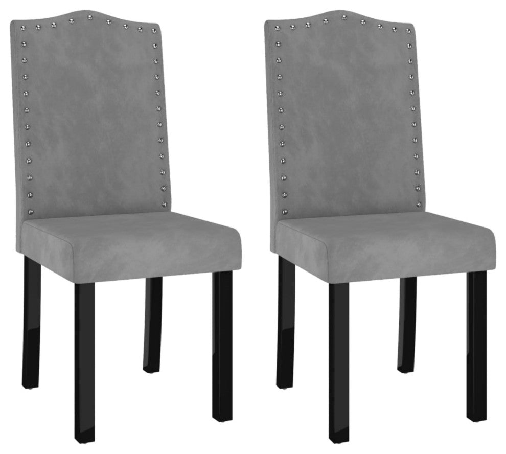 vidaXL Dining Chairs 2 pcs Light Gray Velvet