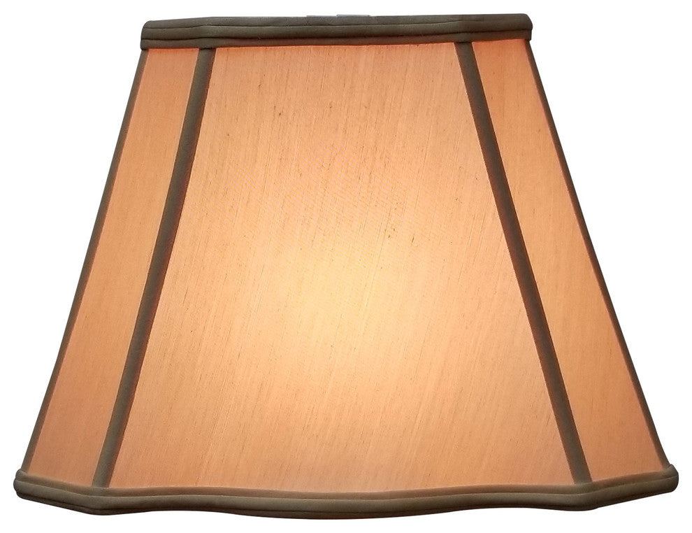 Fancy Bottom Rectangle Basic Lampshade, Antique Gold, 13.25"