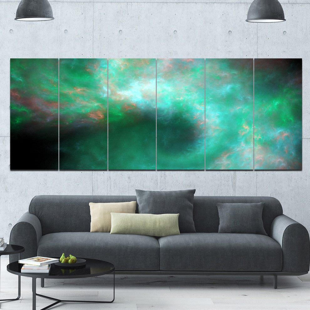 Perfect Clear Blue Starry Sky, Abstract Canvas Art Print, 70"x28", 6 Panels