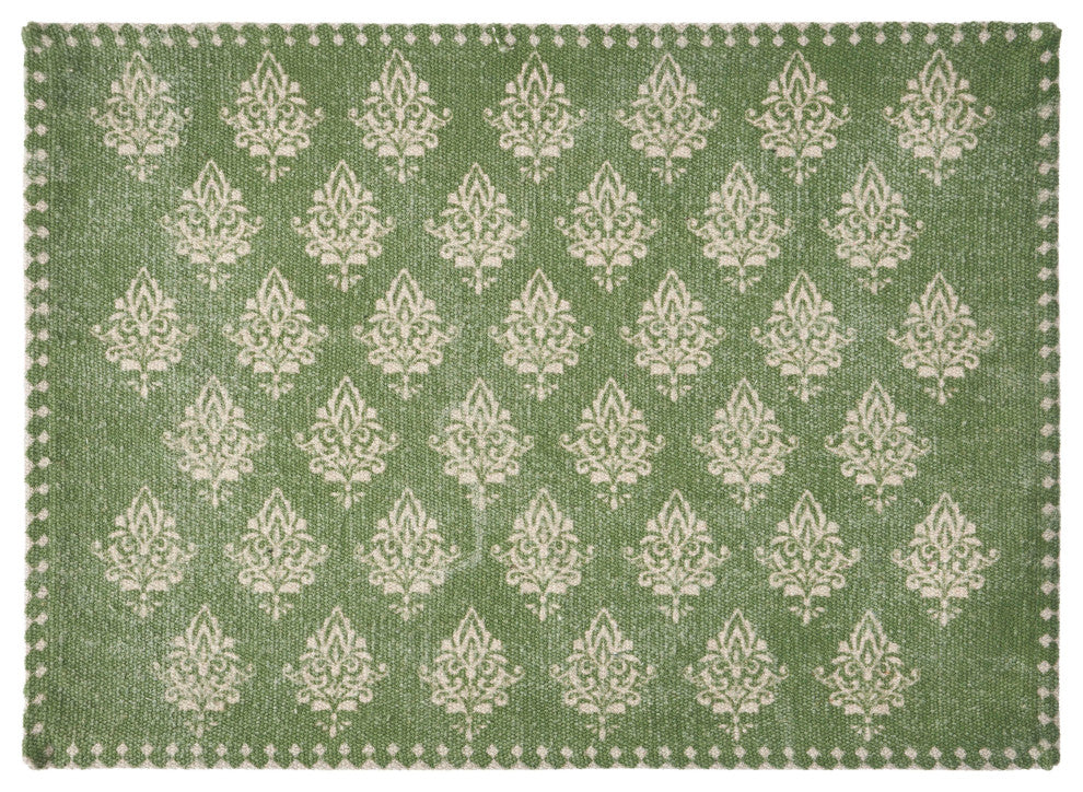 Fairytale Motif Bordered Place Mats, Green/Cream