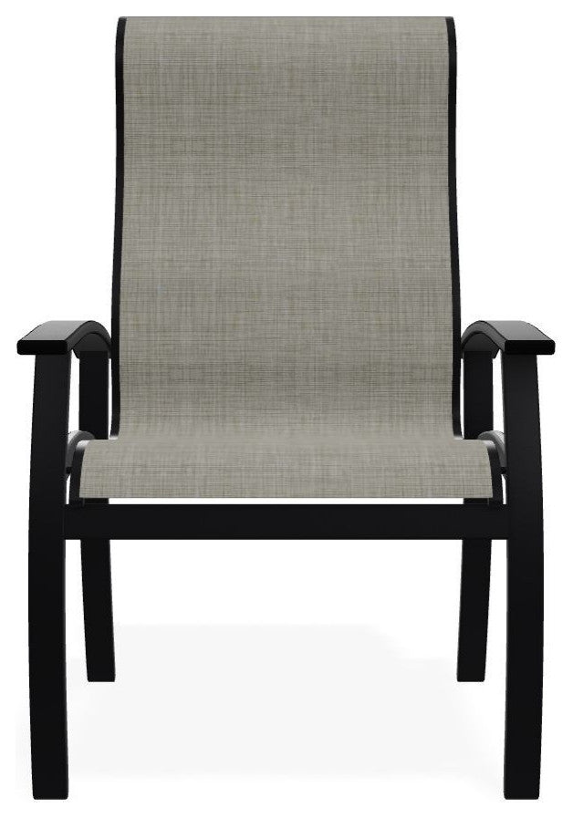 Belle Isle Sling Outdoor Dining Chair, Ella/Black