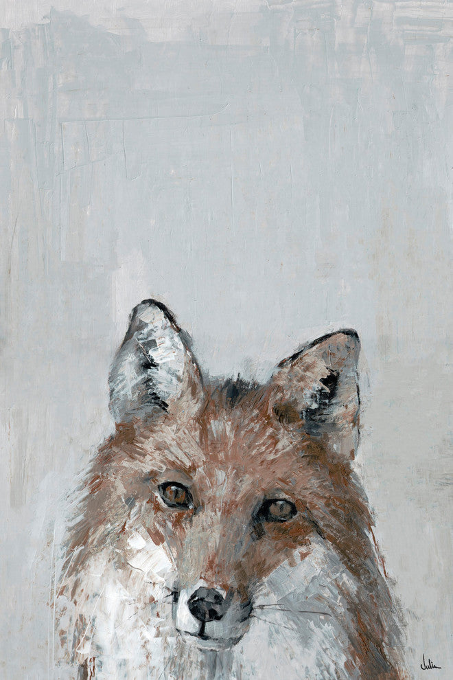 "Bonjour Fox" Painting Print on Wrapped Canvas, 8"x12"