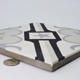 Chala Handmade Cement Tile, Black/Gray, Sample