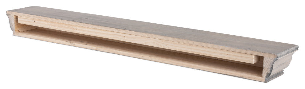 Dogberry Collections Shaker Wood Mantel, Ash Gray, 72"