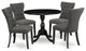 5 Pc Dining Set, 1 Drop Leaves Table, 4 Dark Gotham Grey Chair