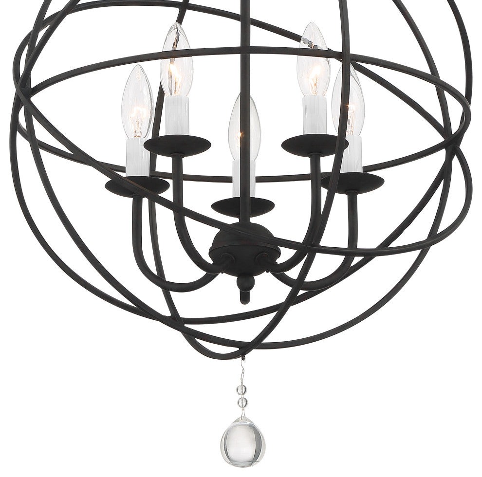 Solaris 5 Light Black Mini Chandelier