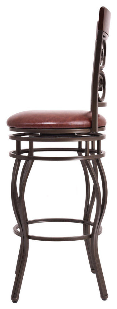 Costway Set of 2 Vintage Bar Stools Swivel Padded Seat Bistro Dining Pub Chair