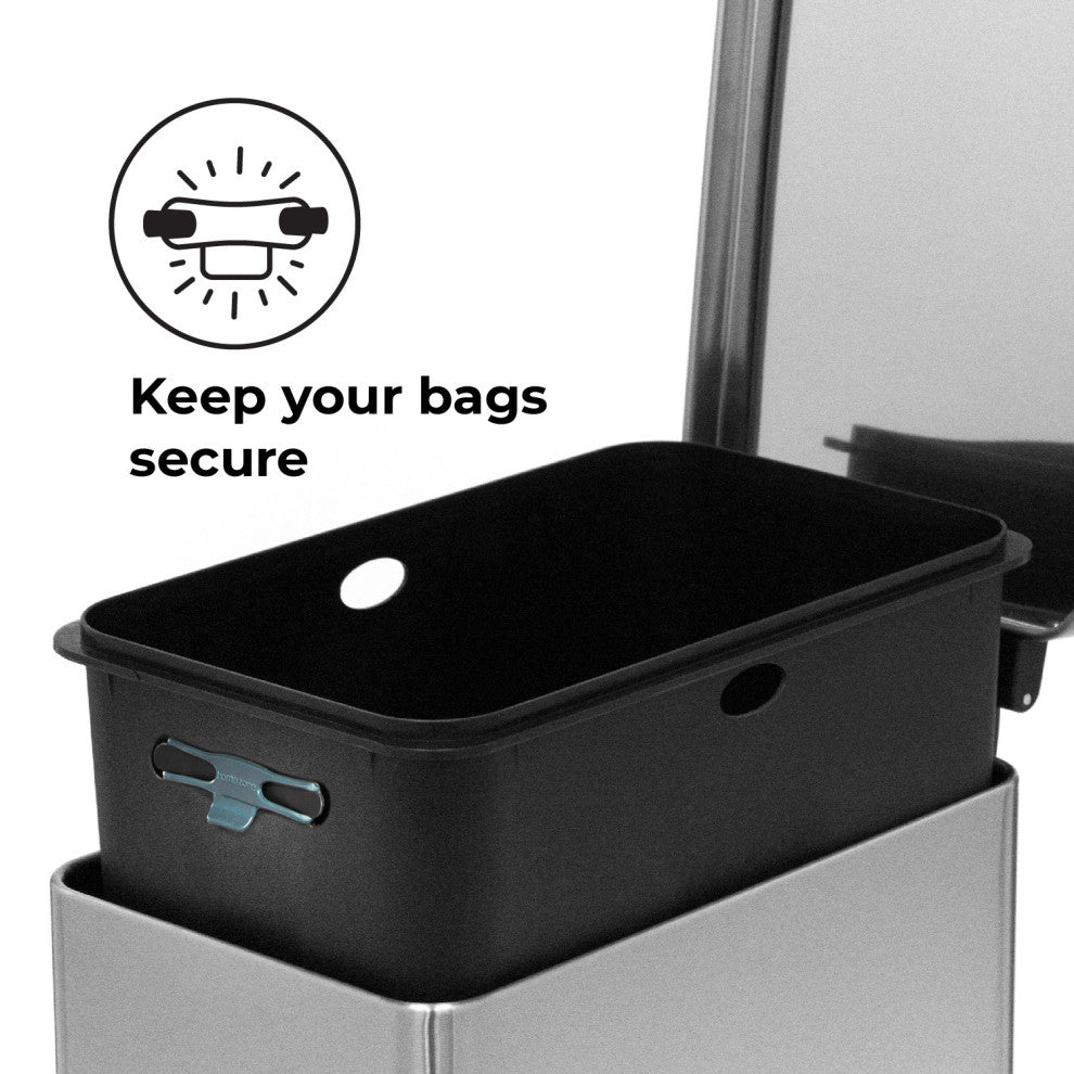 Home Zone Living 4.4 Gallon Kitchen Trash Can, 16.7 Liter