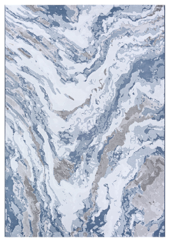 Serenity Abstract Marble Area Rug, Grey-Opal, 2'x3'11"