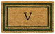 Sage Green Border 18"x30" Monogram Doormat, Letter V