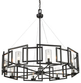 Marco 8-Light Chandelier, Gunmetal Bronze, Matte Black, Matte Black