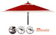 9' Round Universal Sunbrella Replacement Canopy, Jockey Red With Natural Trim