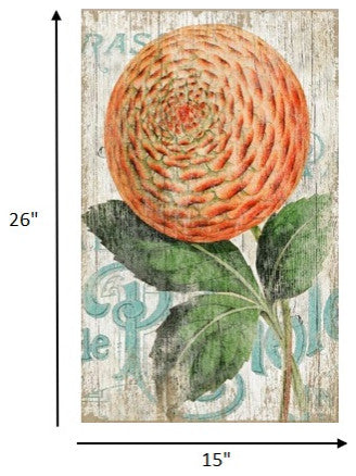 Orange Zinnia Flower Wall Art