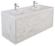 MOM 48" Wall Mounted Vanity With 4 Drawers and Acrylic Double Sink, Marble
