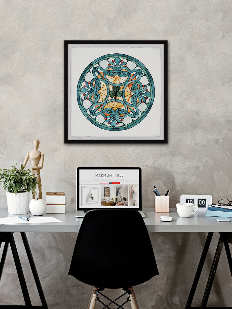 "Center Clover Leaf" Framed Painting Print, 24"x24"