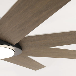 60-inch Industrial 8-Blades Black LED Ceiling Fan with Remote