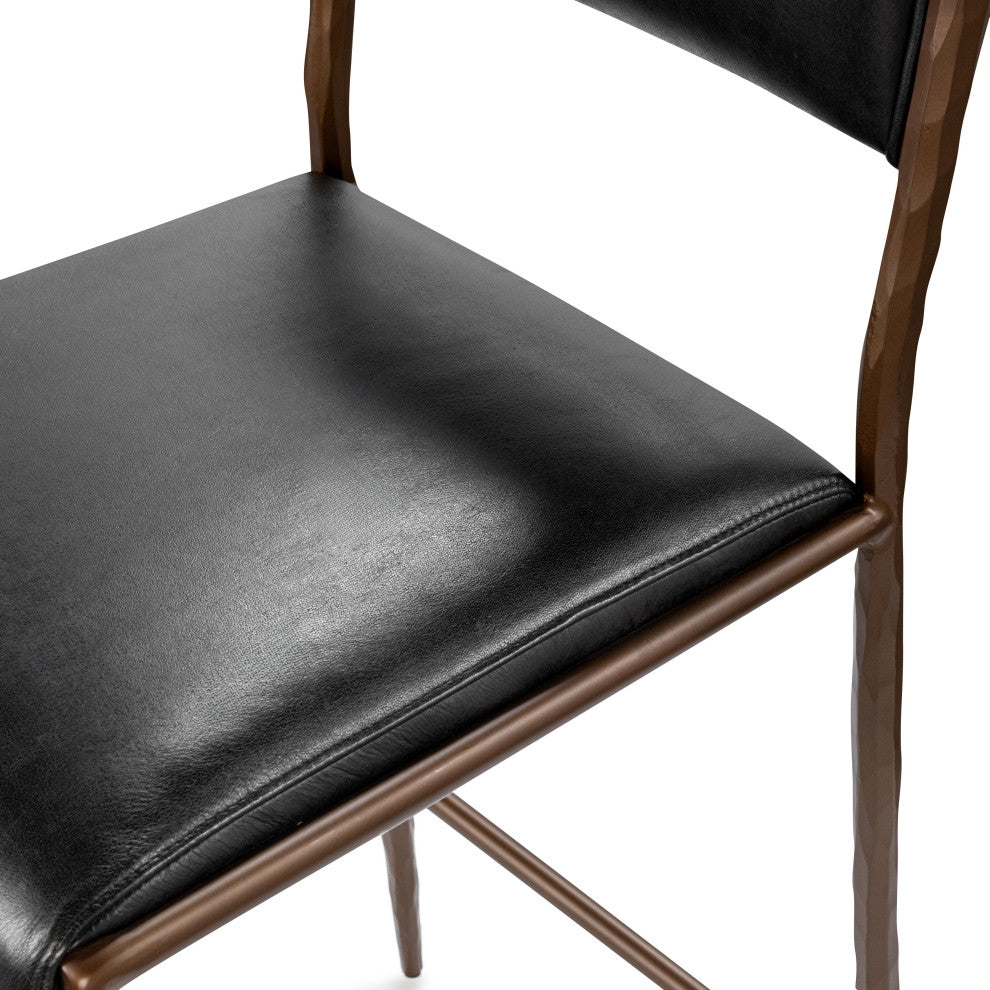 Kayne Leather Counter Stool by Kosas Home , Black