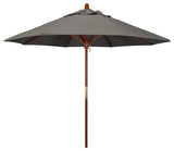 9' Square Push Lift Wood Umbrella, Taupe Pacifica