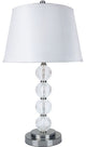 Benzara BM131782 OONA Contemporary Table Lamp, Silver and Clear, Set of 2
