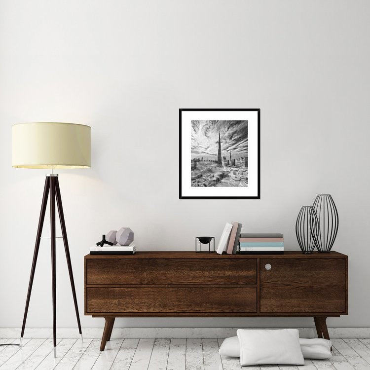 "Super Skyline" Framed Digital Print by Koji Tajima, 26x30"