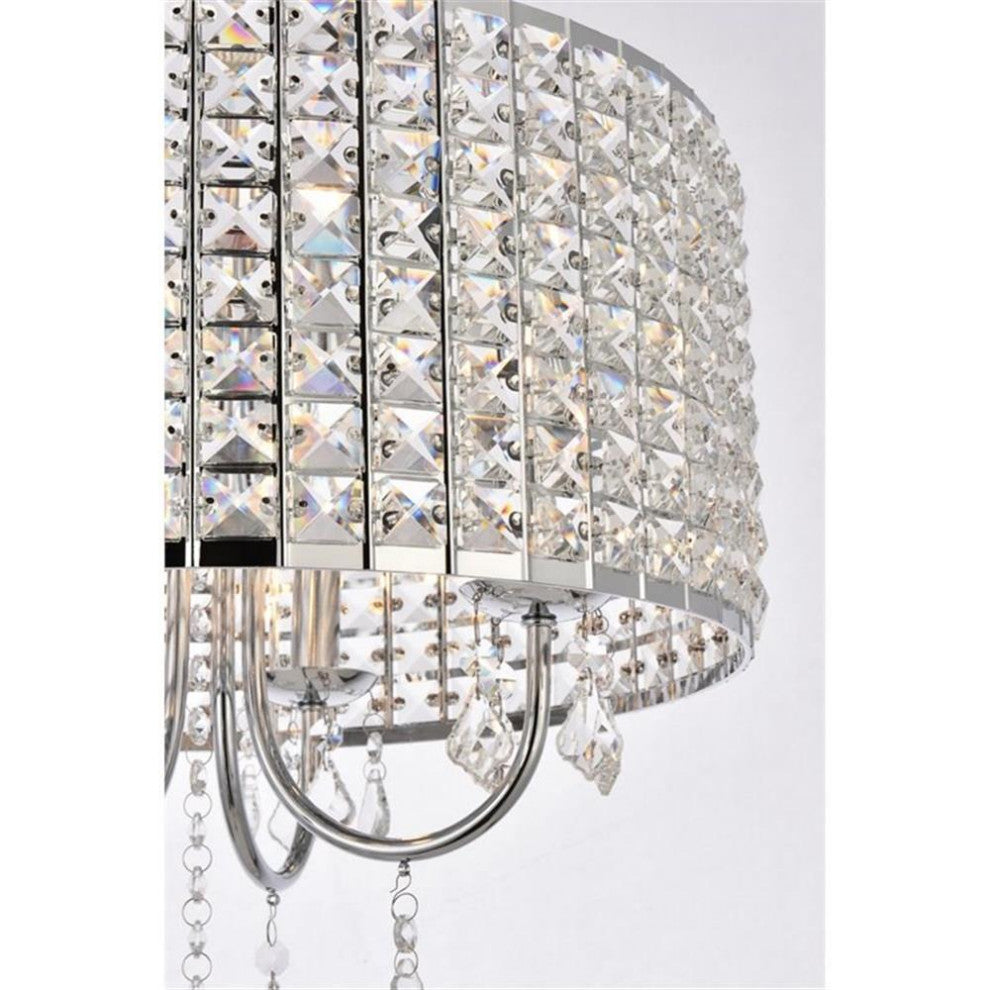 Living District Calista 4-Light Transitional Metal Pendant in Chrome