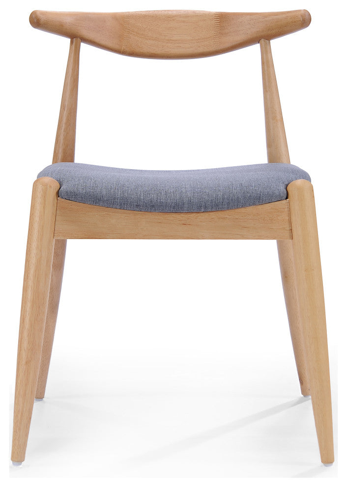 GDF Studio Sandra Mid-Century Modern Dining Chairs, Set of 2, Gray