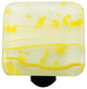 Art Glass Square Mardi Gras Knob, Alum Post, Yellow Mg White