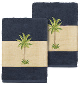 Colton 2-Piece Embellished Washcloth Set, Midnight Blue