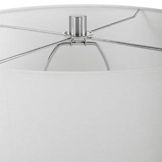 Contemporary Aqua Blue Gray Bubble Glass Table Lamp 30 in Clear Crystal Modern