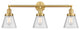 Small Cone 3 Light Bath Vanity Light, Satin Gold, Seedy