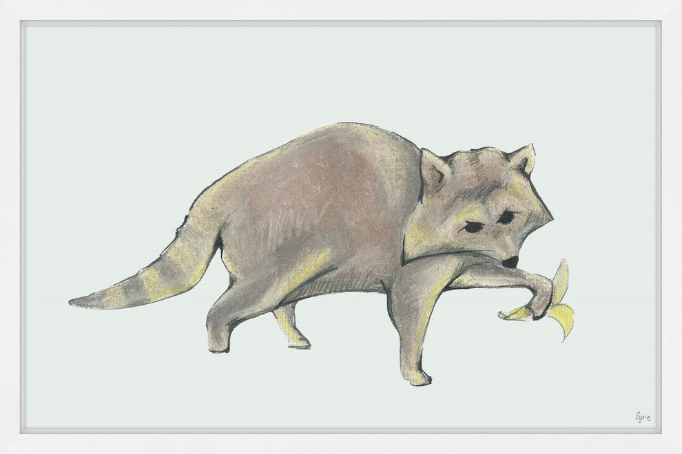 "Strutting Raccoon" Framed Painting Print, 36"x24"