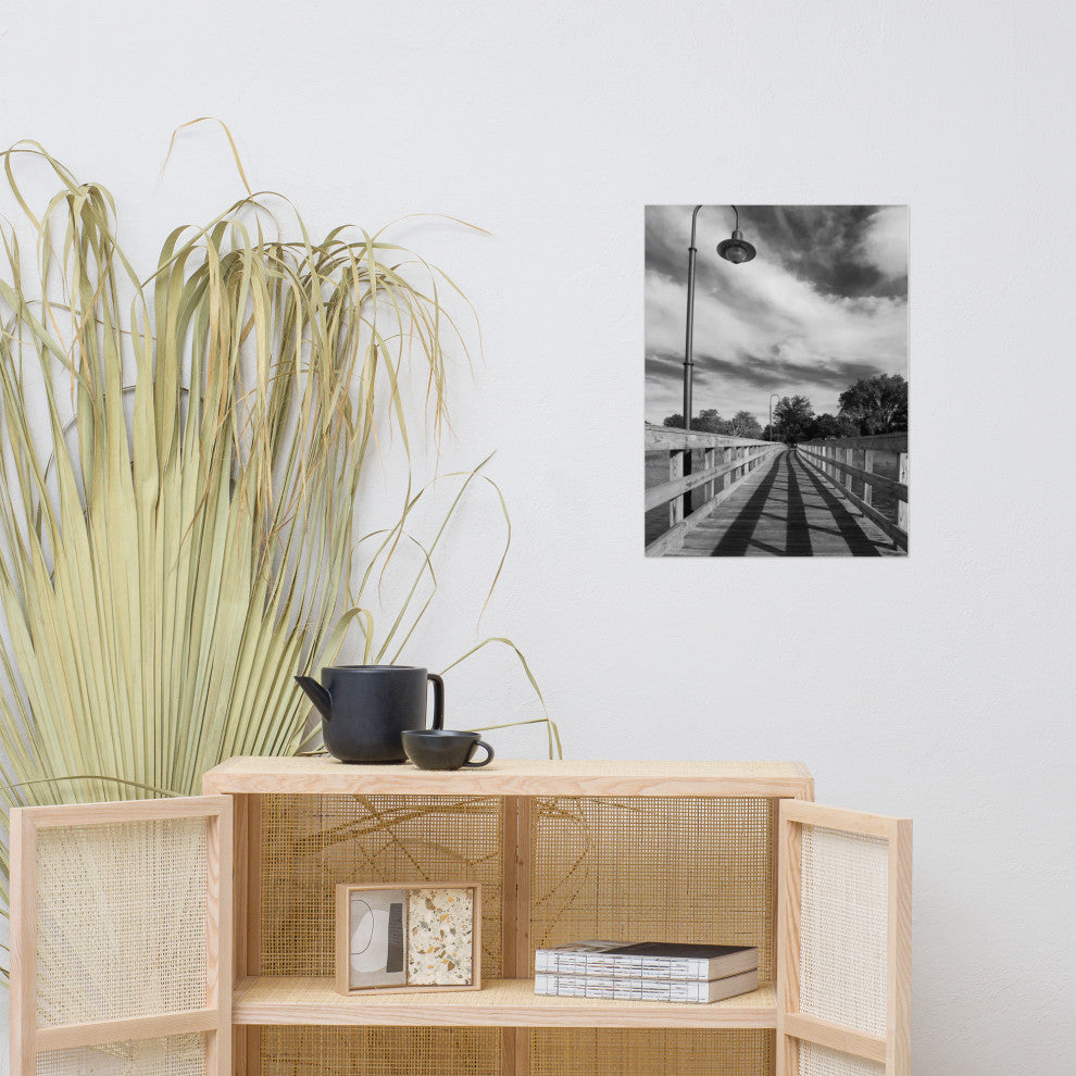 Follow the Lines Black & White Landscape Photo Unframed Wall Art Print, 18" X 24"