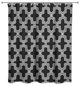 Moroccan Tile Shower Curtain, Black