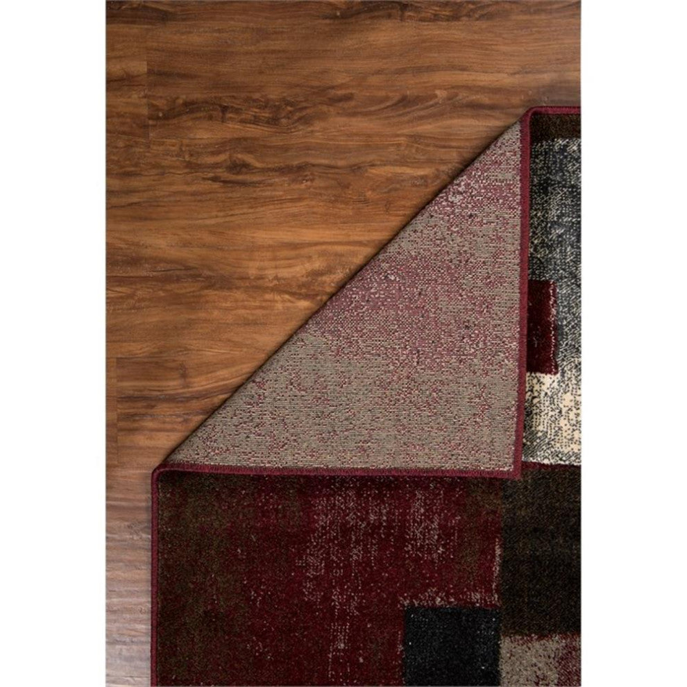 Linon Masters Museum Power Loomed Polypropylene 5'x7'6" Rug in Black