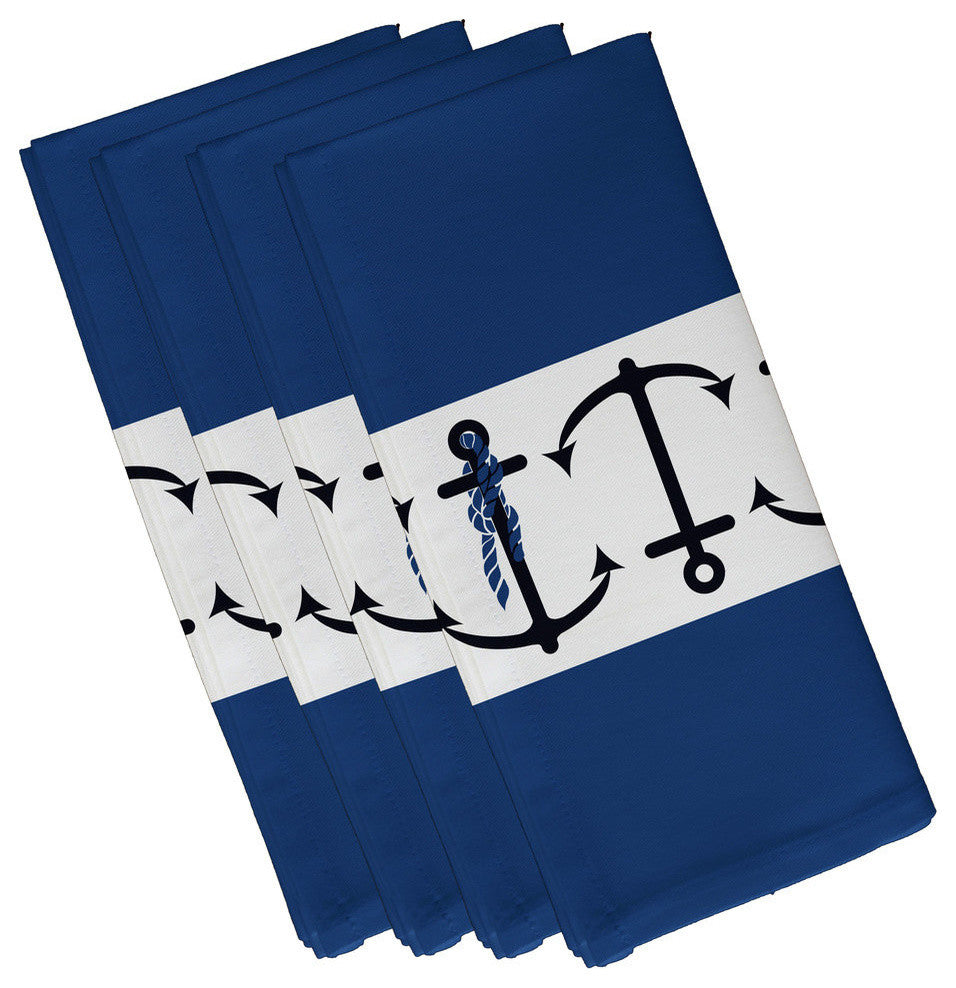 Anchor Stripe, Stripe Print Napkin, Blue, Set of 4