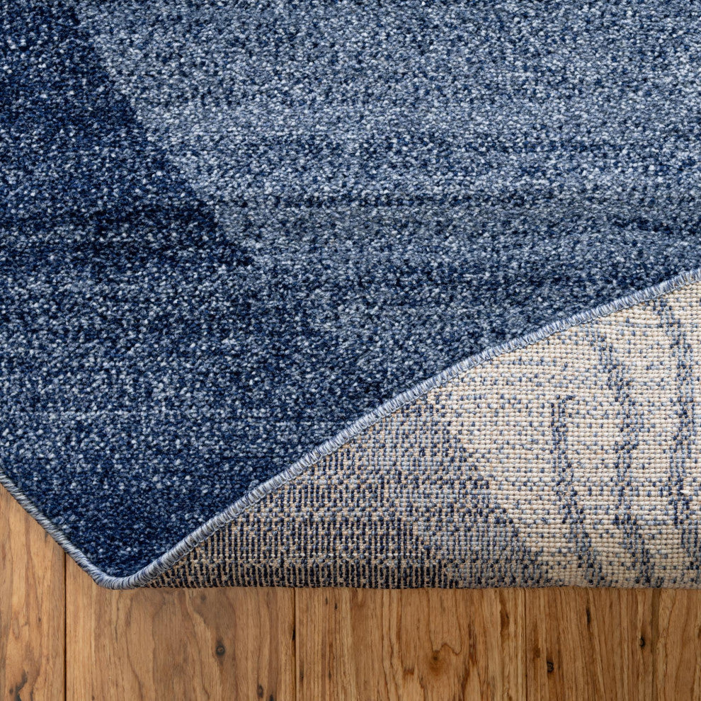 Rug Unique Loom Del Mar Navy Blue Round 6' 0 x 6' 0