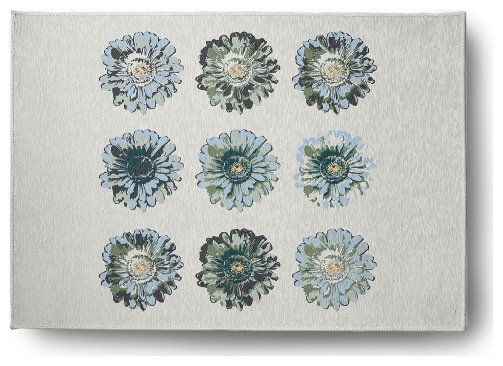 Gypsy Floral Spring Chenille Rug, Green, 5'x7'