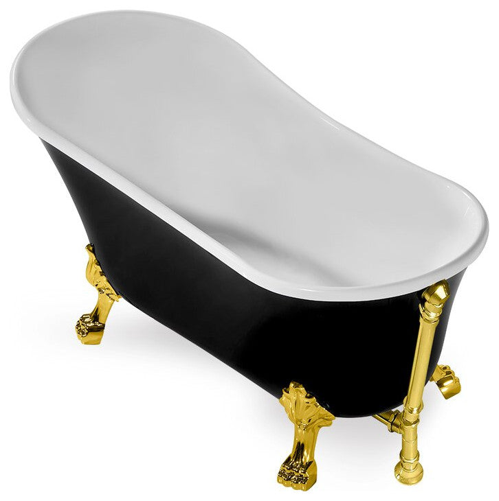 67" Streamline NPT9345GLD-GLD Clawfoot Tub With External Drain